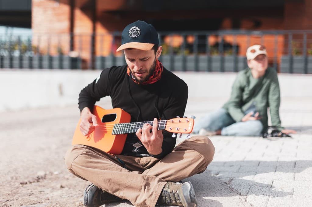 Evening downtime — guitar and friends